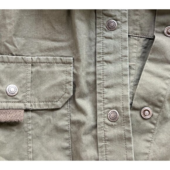 Ralph Lauren Woman P/S Safari Shirt 100% Cotton Button Down Beige Khaki Pockets - Picture 6 of 9